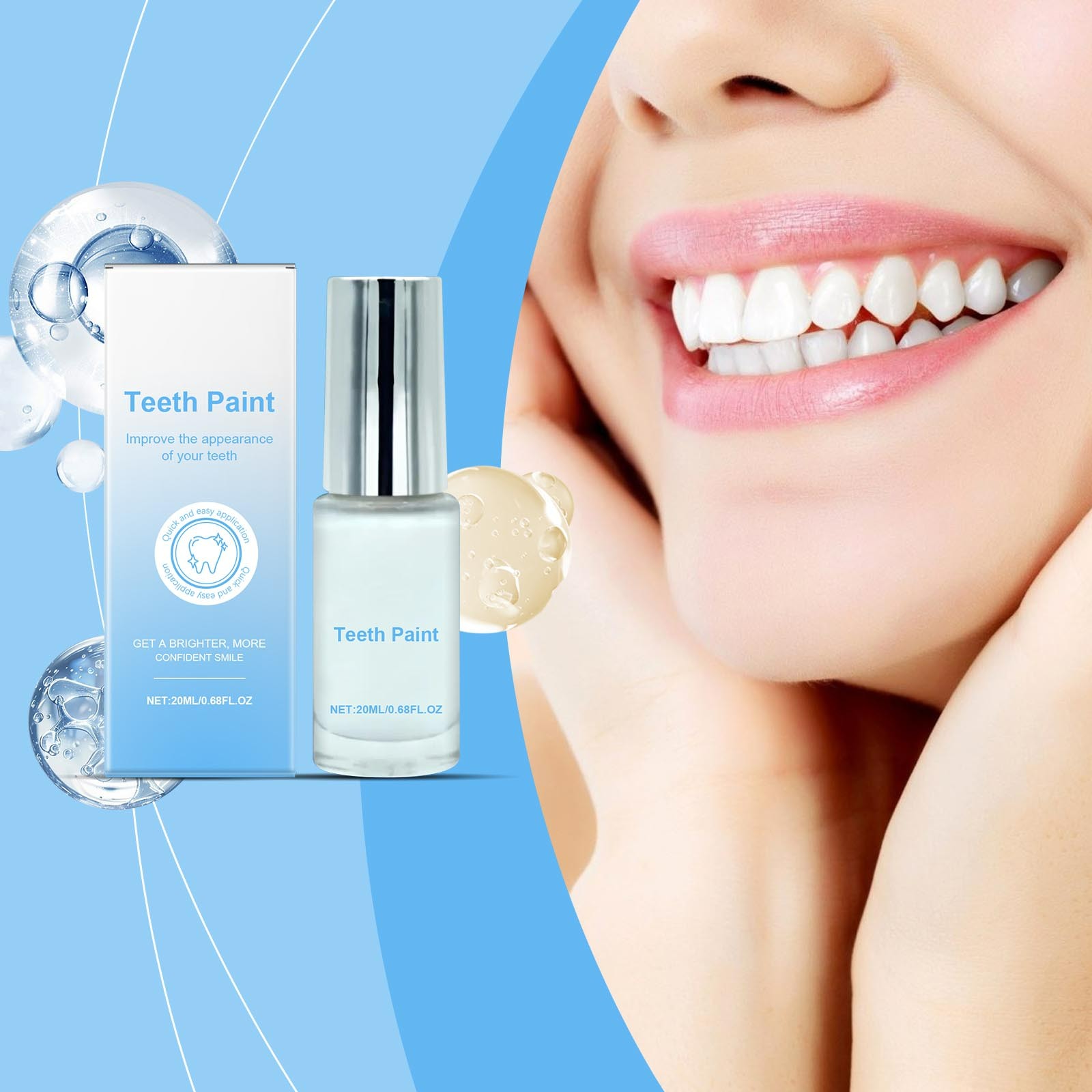Smile Tooth Paint,Teeth Paint,Tooth Paint Instant Teeth Whitening Paint, 20ml (1PC)